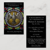 Sacrament Bevestiging Glas in lood Window Dove Visitekaartje (Voorkant / Achterkant)