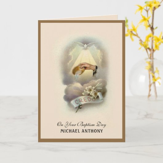  sacrament doop Baby Kaart (Gele Bloem)