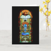 Sacrament of Baptism Glas in lood Art Kaart (Gele Bloem)
