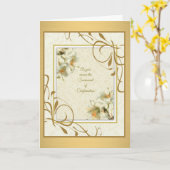 Sacrament van Bevestiging Lelies Gouden decor Kaart (Gele Bloem)