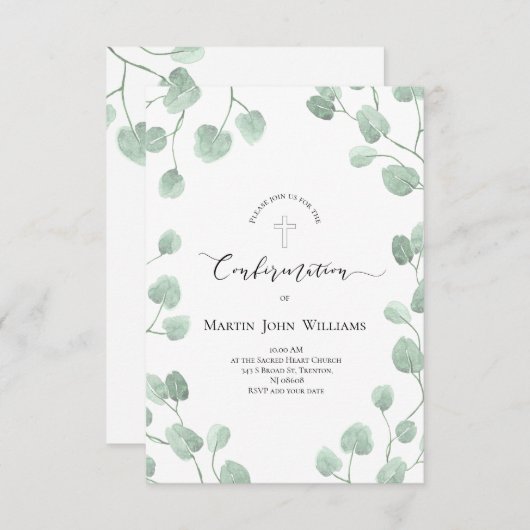Sacrament van het Bevestiging van het groen decor Kaart (Voorkant / Achterkant)