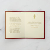 Sacrament van het religieuze goud en rood feestdagen kaart (Binnen)