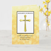 Sacrament van Penance en Vergeving met Gold Cro Kaart (Gele Bloem)