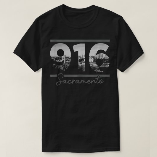  Sacramento 916 Netnummer Skyline Californi T-shirt (Design voorkant)