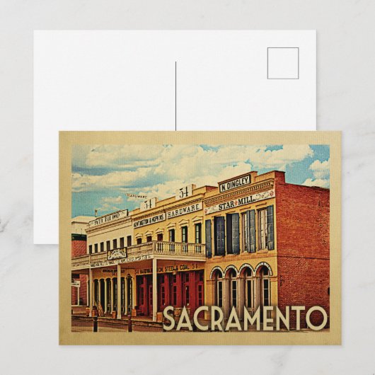 Sacramento Briefkaart California Vintage Travel (Voorkant / Achterkant)