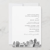 Sacramento Bruiloft skyline schets uitnodiging (Voorkant)