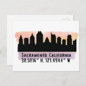 Sacramento CA City Skyline Briefkaart (Voorkant / Achterkant)