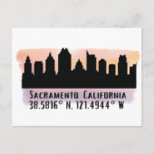Sacramento CA City Skyline Briefkaart (Voorkant)
