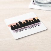 Sacramento CA City Skyline Kartonnen Onderzetters (Schuin)