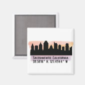 Sacramento CA City Skyline Magneet (Voorkant / Achterkant)