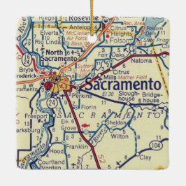 Sacramento CA  map Keramisch Ornament
