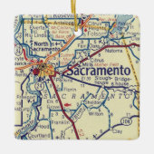 Sacramento CA  map Keramisch Ornament (Voorkant)