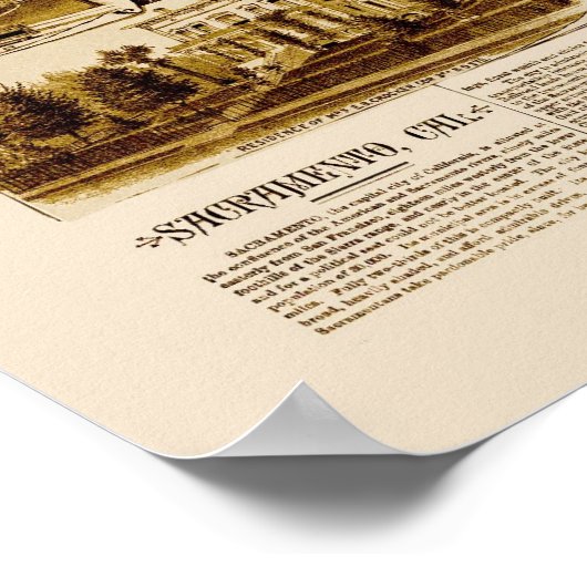 Sacramento, CA Panorama - 1890's Poster (Hoek)