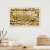 Sacramento, CA Panorama - 1890's Poster (Keuken)
