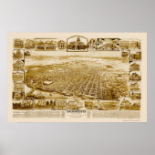Sacramento, CA Panorama - 1890's Poster (Voorkant)