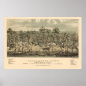 Sacramento, CA Panoramic Map - 1850 Poster (Voorkant)