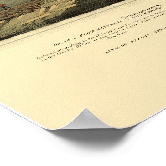 Sacramento, CA Panoramic Map - 1850 Poster (Hoek)