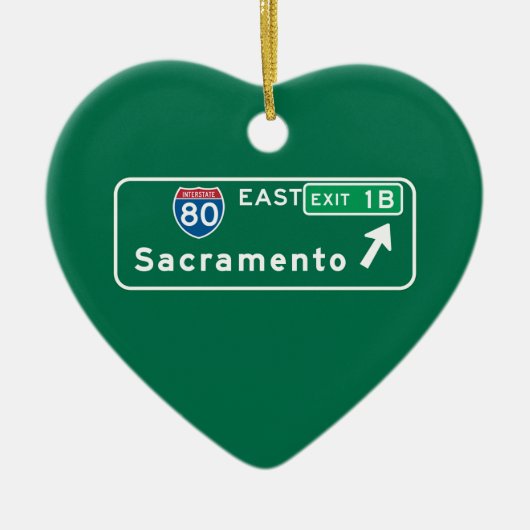 Sacramento, CA Road Sign Keramisch Ornament (Voorkant)