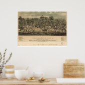 Sacramento California 1850 Panoramische Kaart Poster (Keuken)