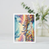 Sacramento California Beroemde Reis waterverf Briefkaart (Staand voorkant)