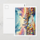 Sacramento California Beroemde Reis waterverf Briefkaart (Voorkant / Achterkant)