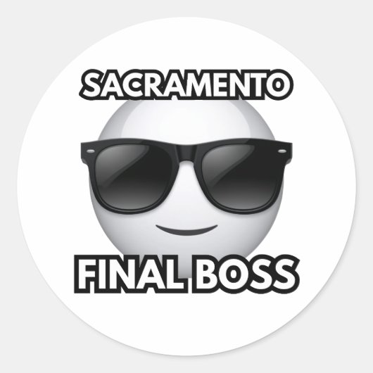 Sacramento California Final Boss Cool Sticker (Voorkant)