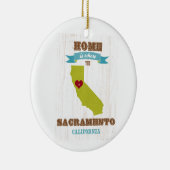Sacramento, California Map - Home is waar Keramisch Ornament (Rechts)
