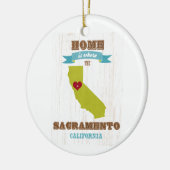 Sacramento, California Map - Home is waar Keramisch Ornament (Links)