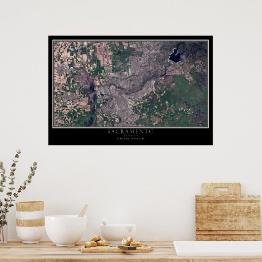 Sacramento California Satellite Poster Map (Keuken)
