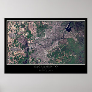 Sacramento California Satellite Poster Map