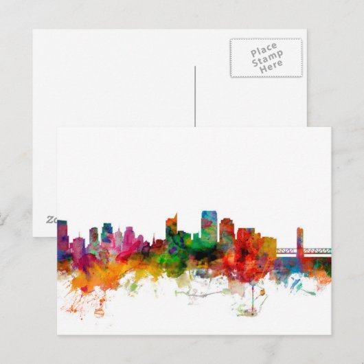 Sacramento California Skyline Briefkaart (Voorkant / Achterkant)