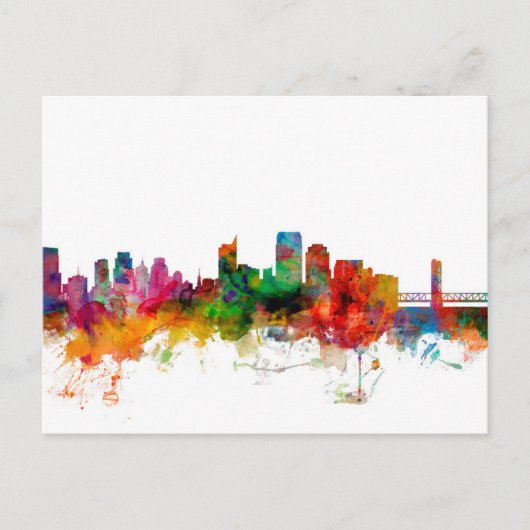 Sacramento California Skyline Briefkaart (Voorkant)