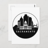 Sacramento California Skyline Briefkaart (Voorkant / Achterkant)