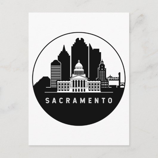 Sacramento California Skyline Briefkaart (Voorkant)