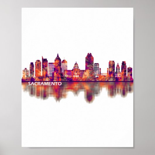 Sacramento California Skyline Poster (Voorkant)