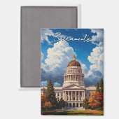 Sacramento California State Capitol Magneet (Voorkant / Achterkant)