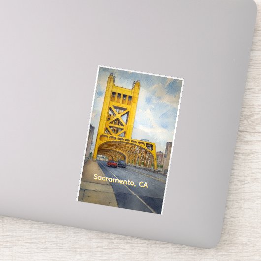 Sacramento California Tower Bridge Sticker (Detail)