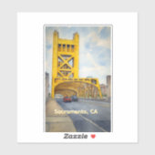 Sacramento California Tower Bridge Sticker (Vel)
