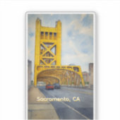 Sacramento California Tower Bridge Sticker (Voorkant)