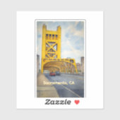 Sacramento California Tower Bridge Sticker (Vel)