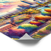 Sacramento California Travel Places waterverf Poster (Hoek)