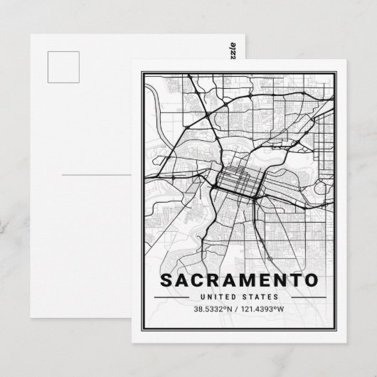 Sacramento California, Verenigde Staten: reisstadk Briefkaart (Voorkant / Achterkant)
