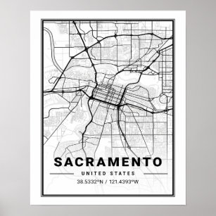 Sacramento California, Verenigde Staten: reisstadk Poster
