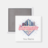 Sacramento California Verenigde Staten Skyline Ver Magneet (Voorkant / Achterkant)