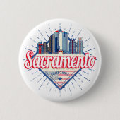 Sacramento California Verenigde Staten Skyline Ver Ronde Button 5,7 Cm (Voorkant)