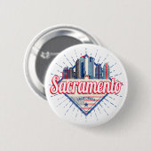 Sacramento California Verenigde Staten Skyline Ver Ronde Button 5,7 Cm (Voorkant /achterkant)