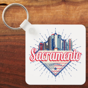 Sacramento California Verenigde Staten Skyline Ver Sleutelhanger