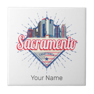 Sacramento California Verenigde Staten Skyline Ver Tegeltje