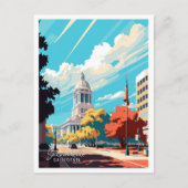 Sacramento California vintage reisillustratie Briefkaart (Voorkant)