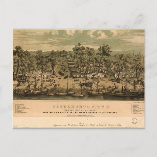 Sacramento, Californië (1850) Briefkaart (Voorkant)